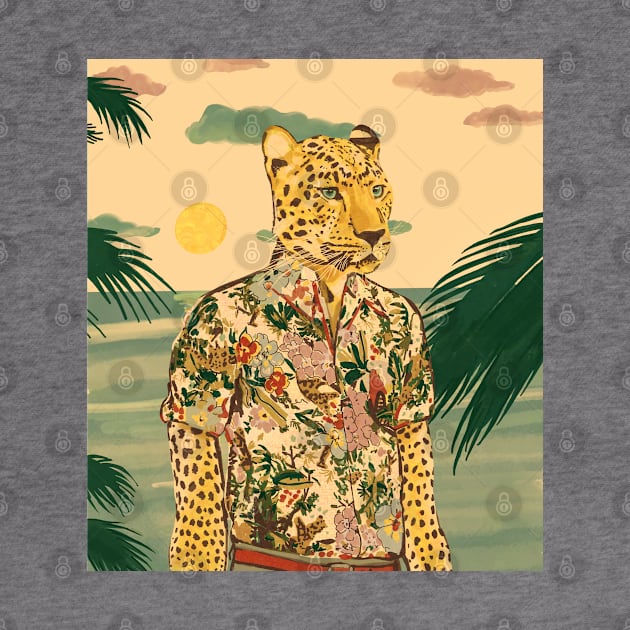 leopard in a hawaiian shirt by Mimie20